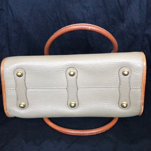 Dooney & Bourke stone and brown leather handbag - Picture 8 of 8